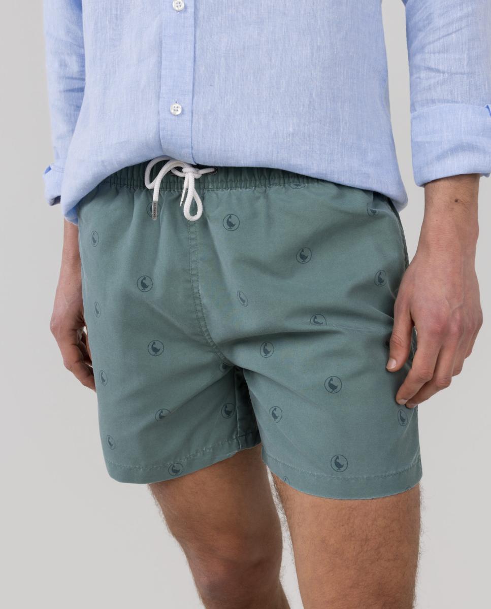 Calções de Banho com Dois Bolsos Laterais e um Bolso Traseiro Verde-8