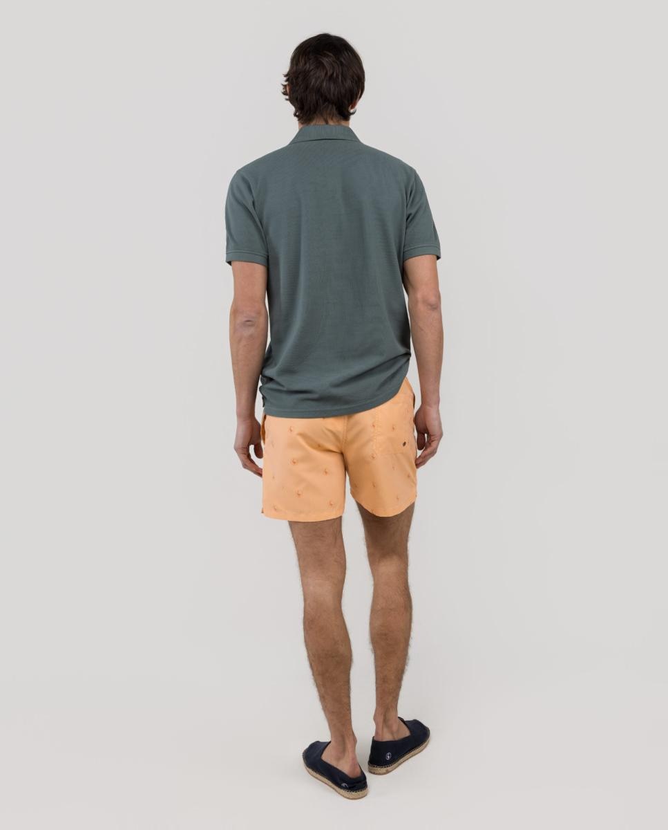 Calções de Banho com Dois Bolsos Laterais e um Bolso Traseiro Laranja-5