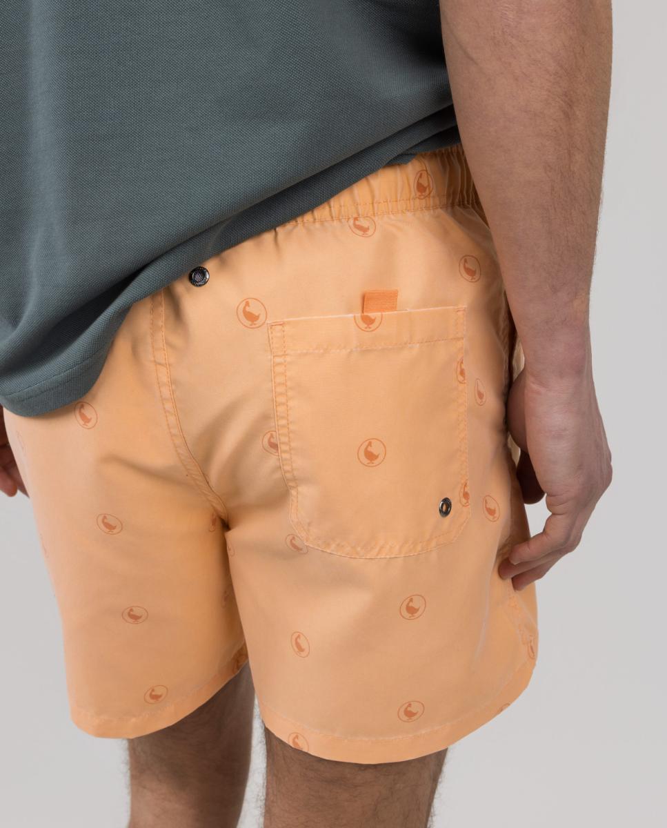 Calções de Banho com Dois Bolsos Laterais e um Bolso Traseiro Laranja-6