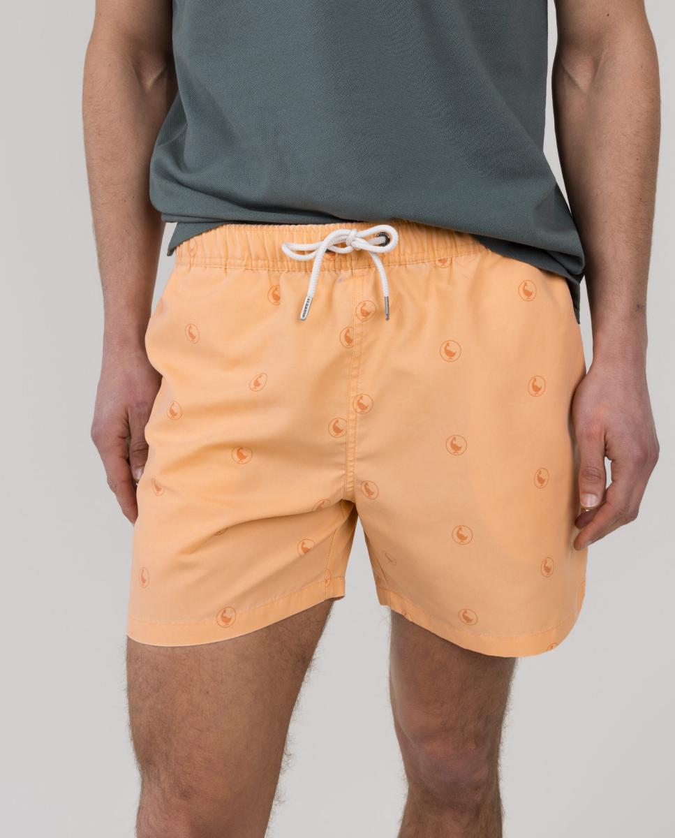 Calções de Banho com Dois Bolsos Laterais e um Bolso Traseiro Laranja-7