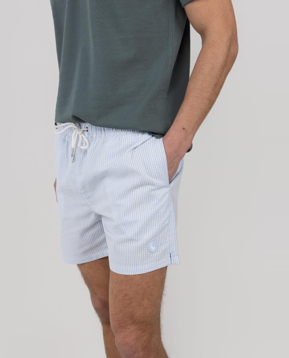 Calções de Banho com Dois Bolsos Laterais e um Bolso Traseiro Azul-7