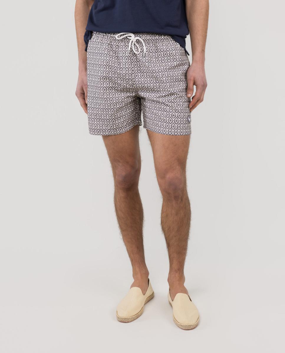 Calções de Banho com Dois Bolsos Laterais e um Bolso Traseiro Vermelho-3
