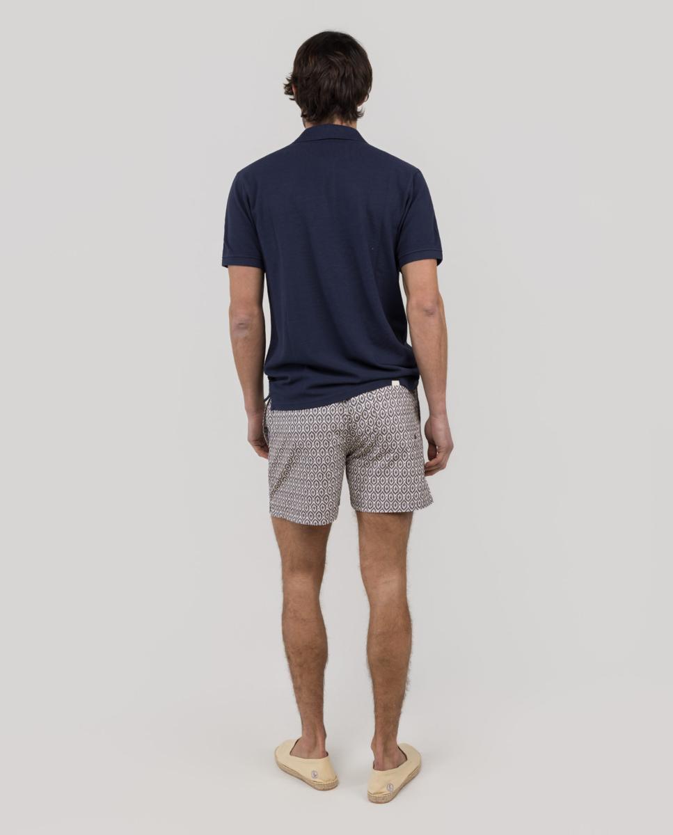 Calções de Banho com Dois Bolsos Laterais e um Bolso Traseiro Vermelho-5