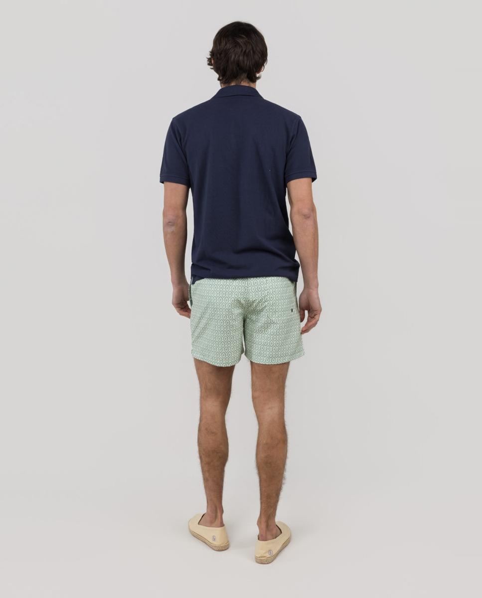 Calções de Banho com Dois Bolsos Laterais e um Bolso Traseiro Verde-5