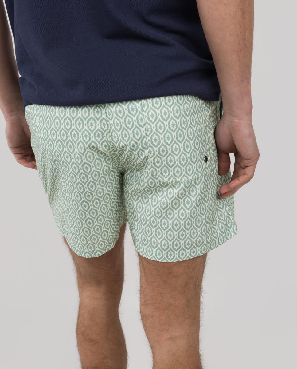Calções de Banho com Dois Bolsos Laterais e um Bolso Traseiro Verde-6