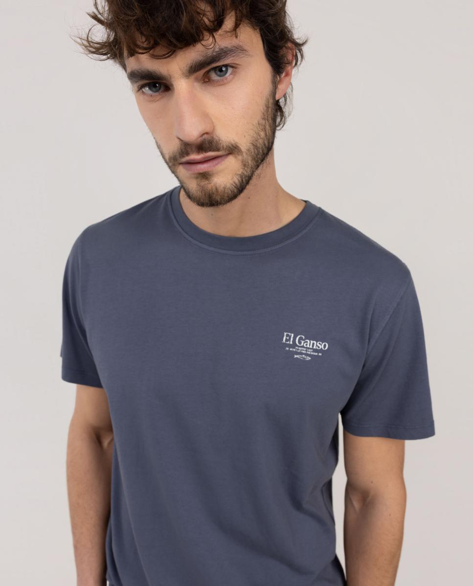 T-shirt de Praia com Manga Curta Azul-3