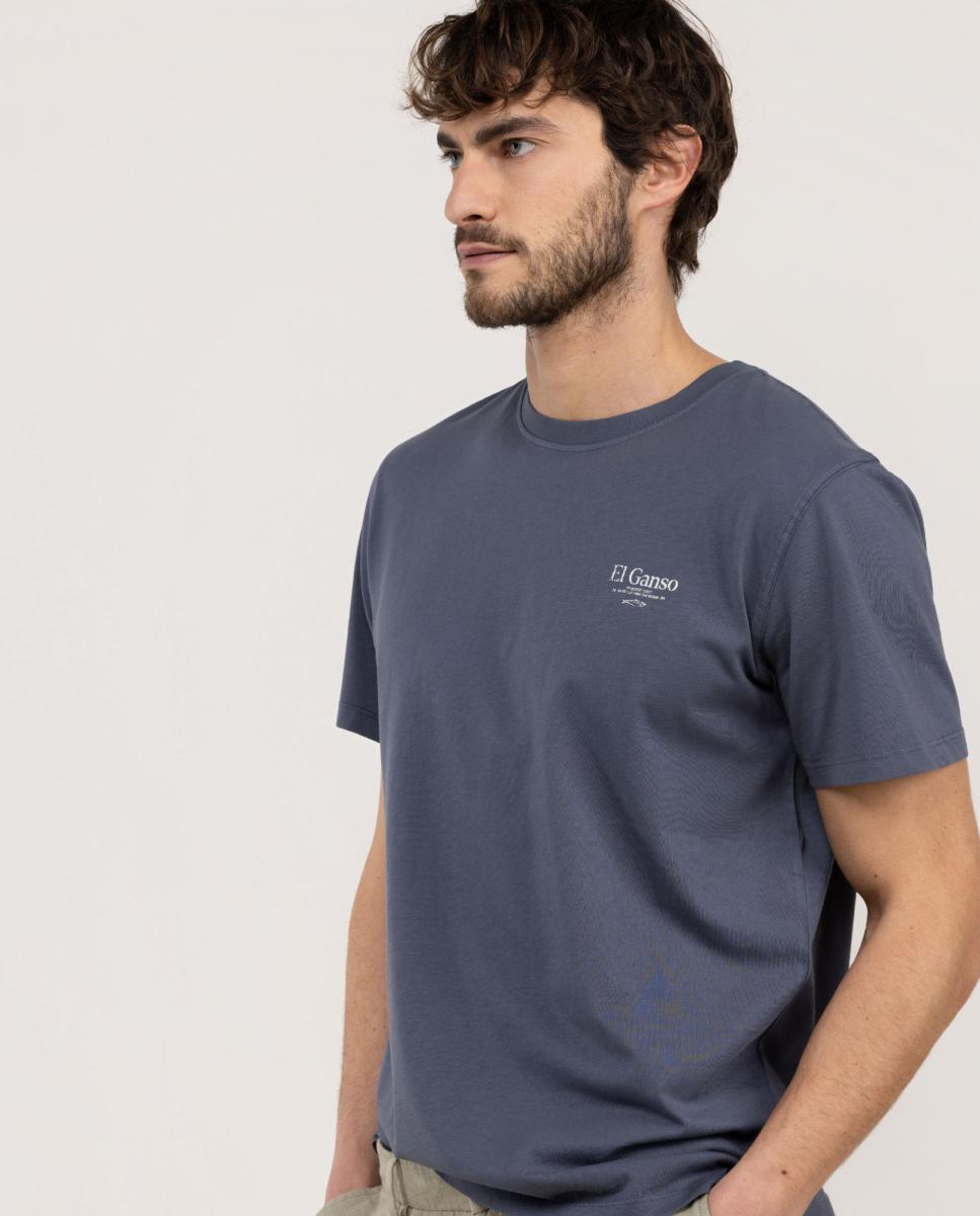 T-shirt de Praia com Manga Curta Azul-4