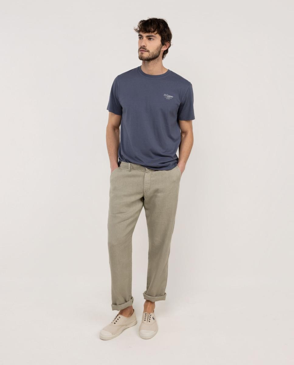 T-shirt de Praia com Manga Curta Azul-6