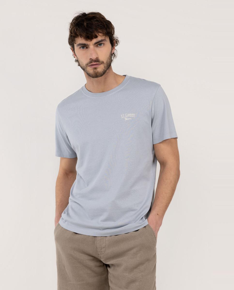 T-shirt de Praia com Manga Curta Azul-5