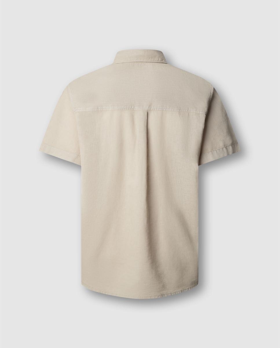 Camisa de Manga Curta com Gola Informal Branco-8