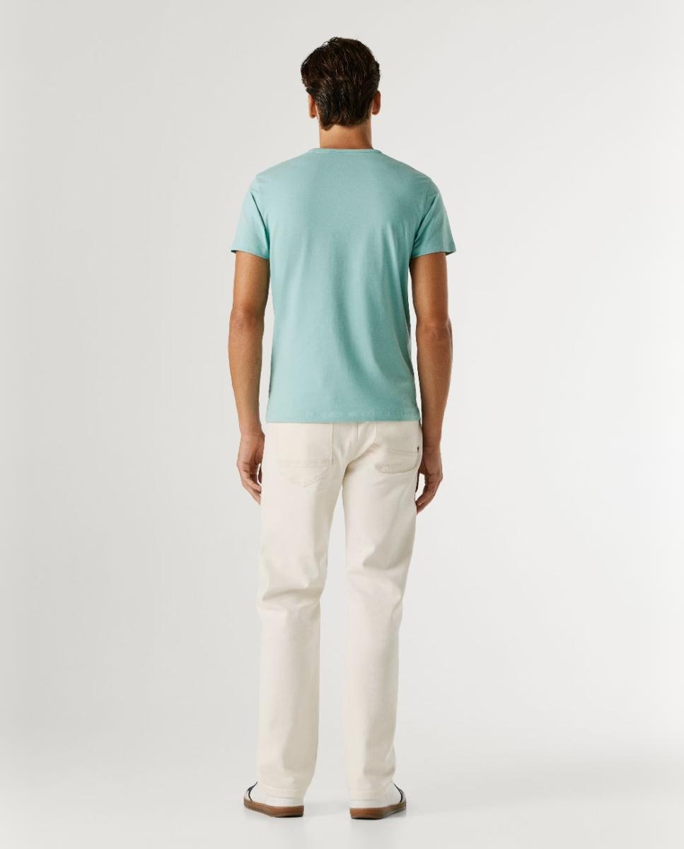 T-shirt Justa com Logótipo Azul-2