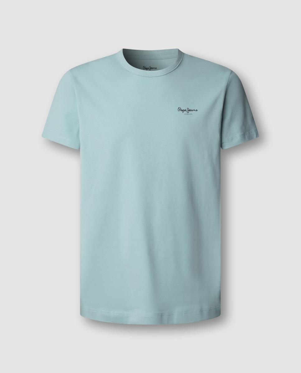 T-shirt Justa com Logótipo Azul-7