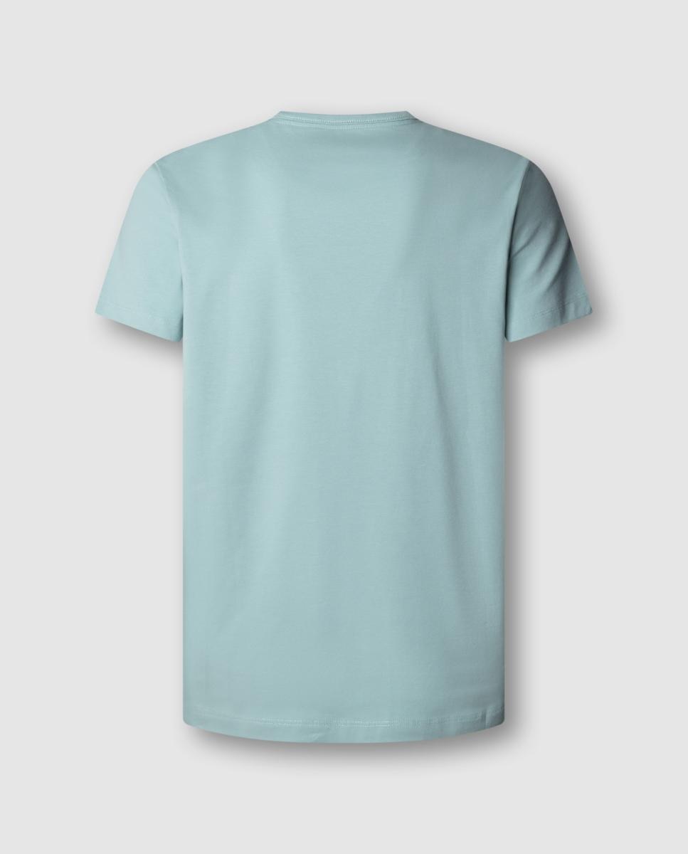 T-shirt Justa com Logótipo Azul-8