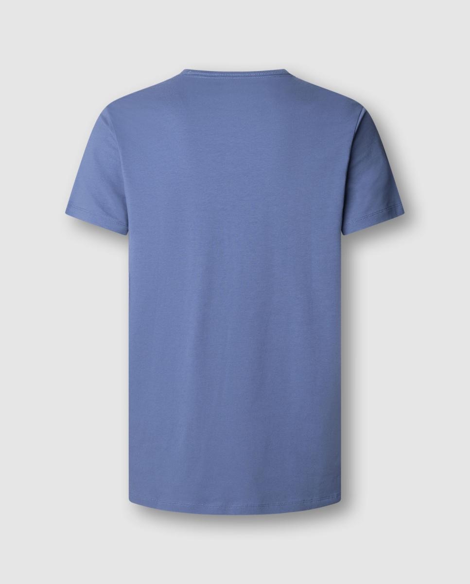 T-shirt Justa com Logótipo Azul-8