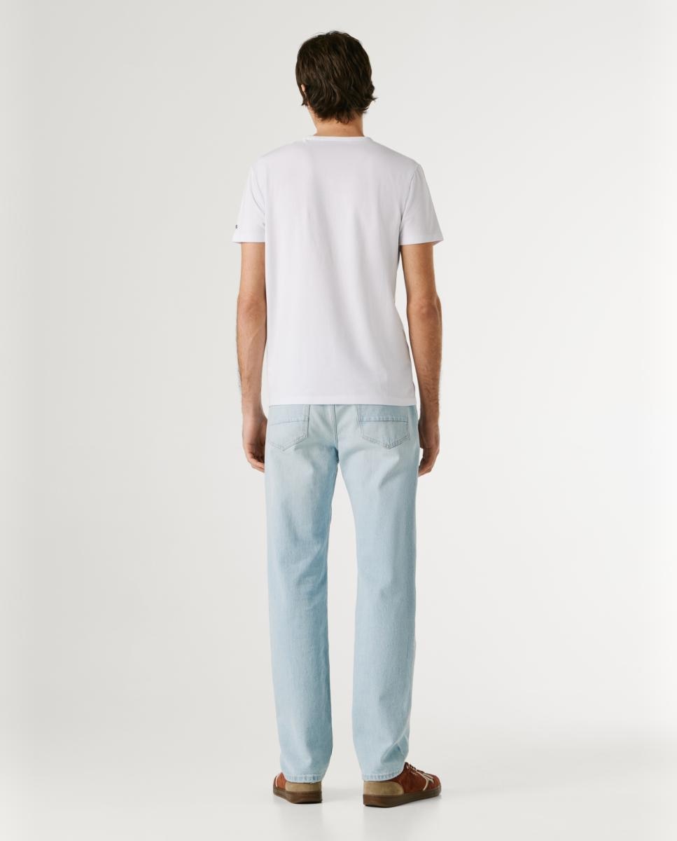 T-shirt Justa com Logótipo Branco-2
