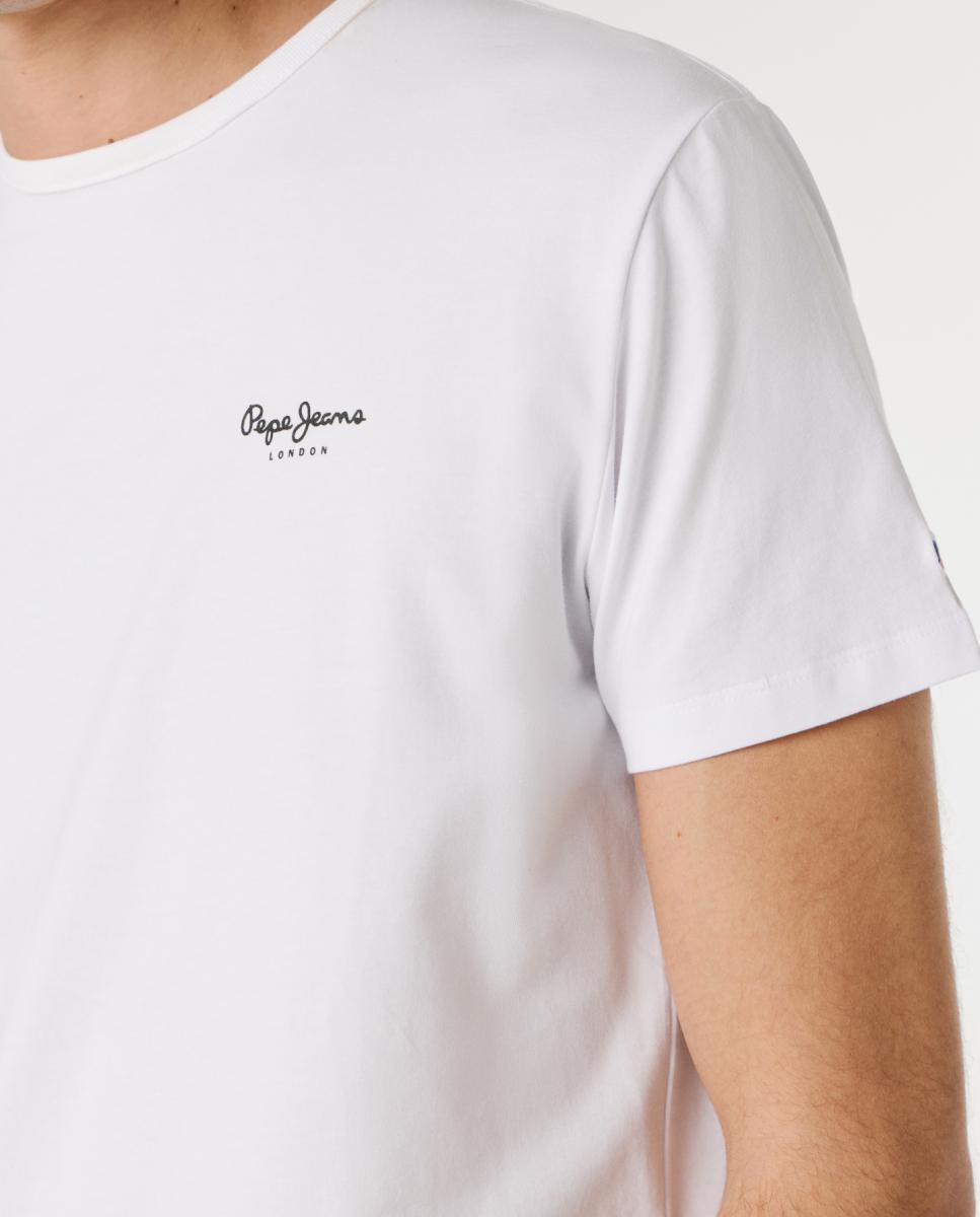 T-shirt Justa com Logótipo Branco-4