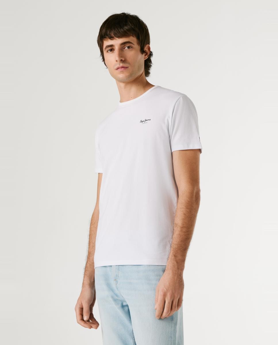 T-shirt Justa com Logótipo Branco-5