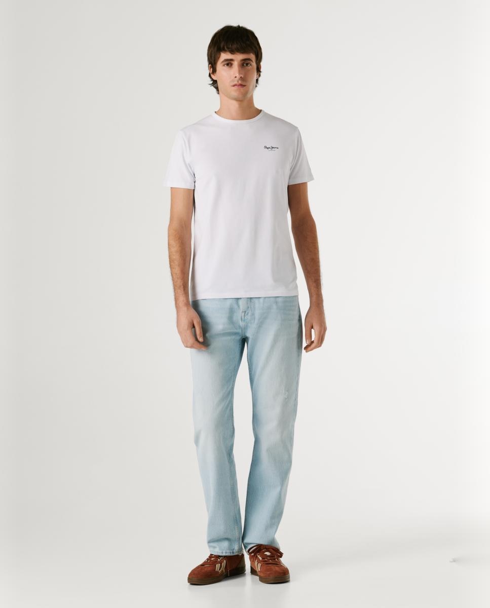 T-shirt Justa com Logótipo Branco-9