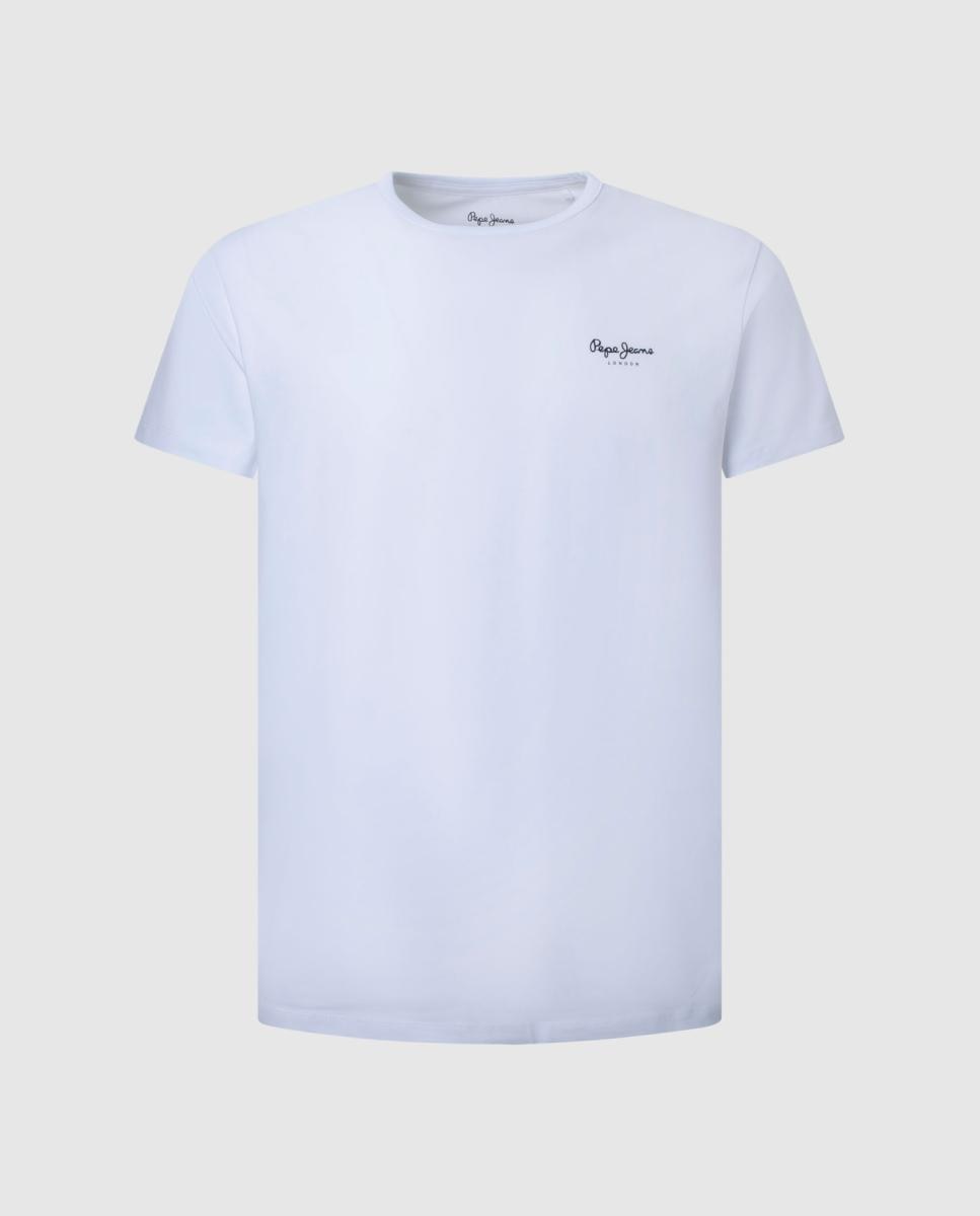 T-shirt Justa com Logótipo Branco-7