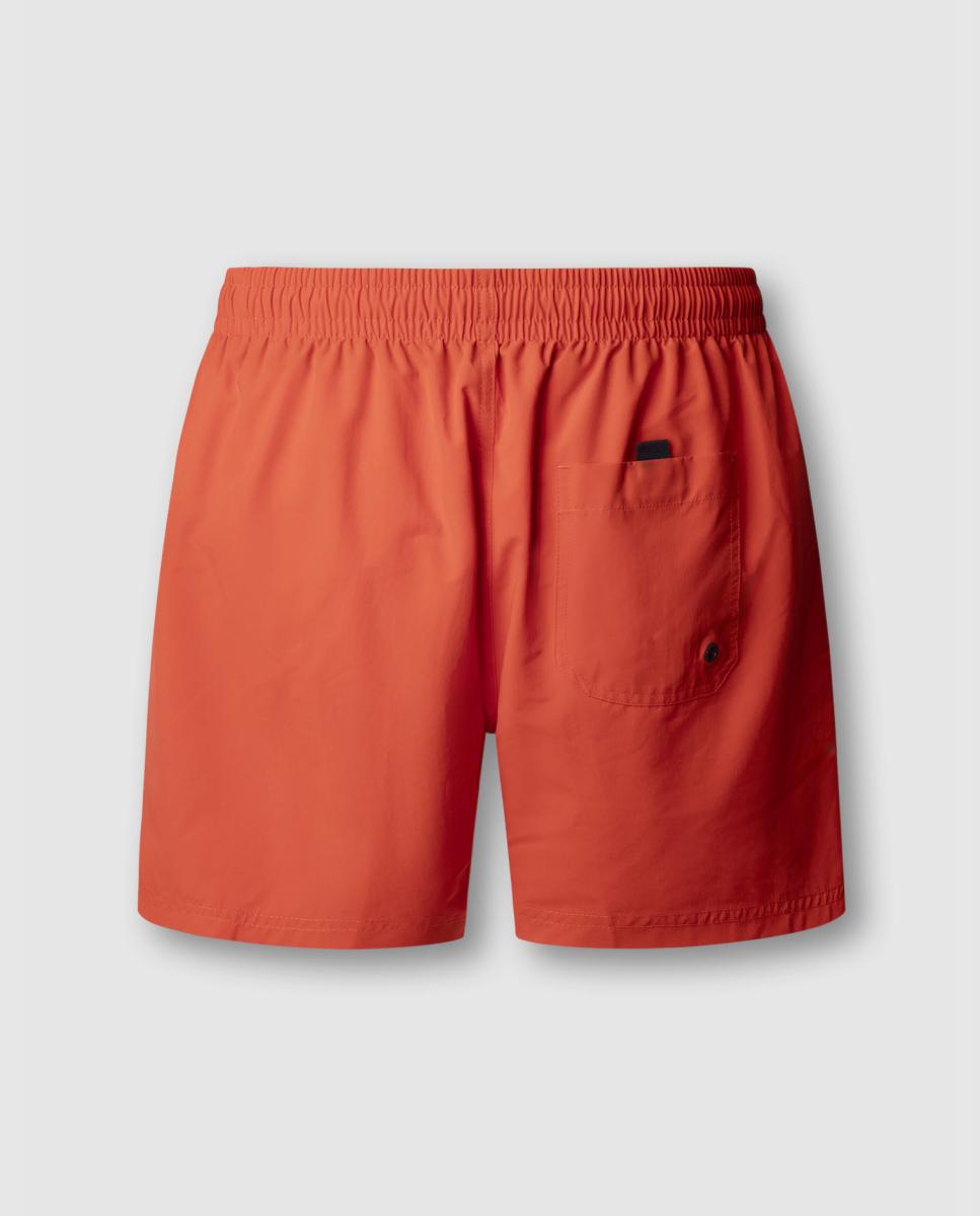 Calções de Banho Lisos com Logótipo Lateral Vermelho-8