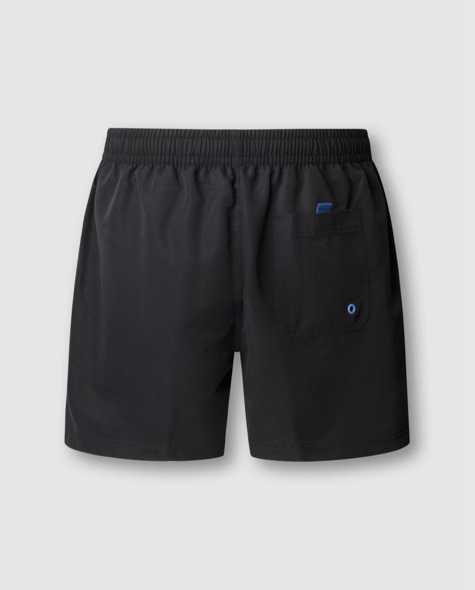 Calções de Banho Lisos com Logótipo Lateral Preto-8