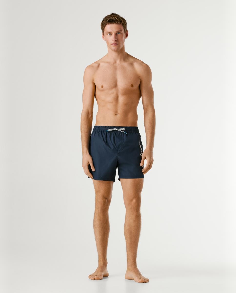 Imagem 0 de Calções de Banho Lisos com Logótipo Lateral