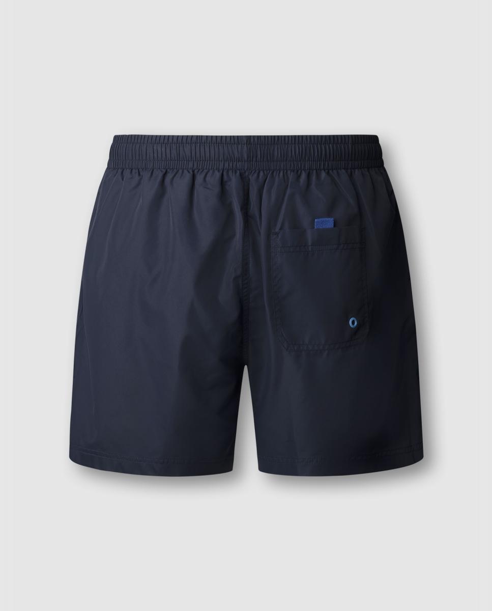 Calções de Banho Lisos com Logótipo Lateral Azul-8