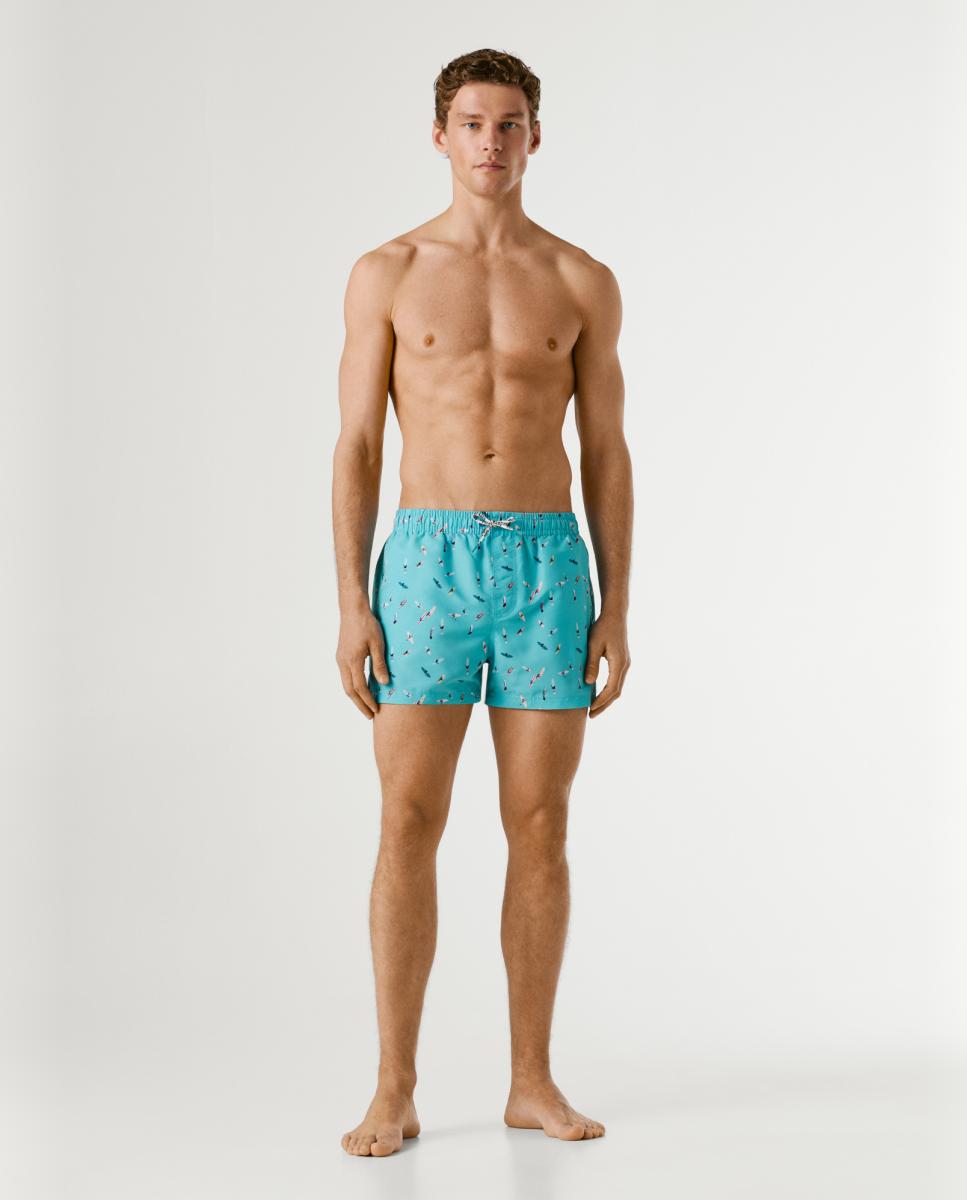 Imagem 0 de Calções de Banho Lisos com Logótipo Lateral