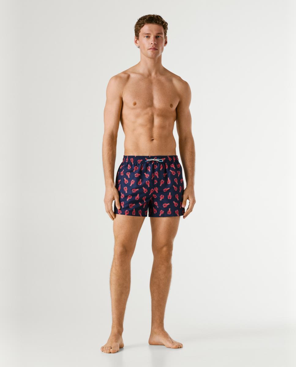 Imagem 0 de Calções de Banho Lisos com Logótipo Lateral