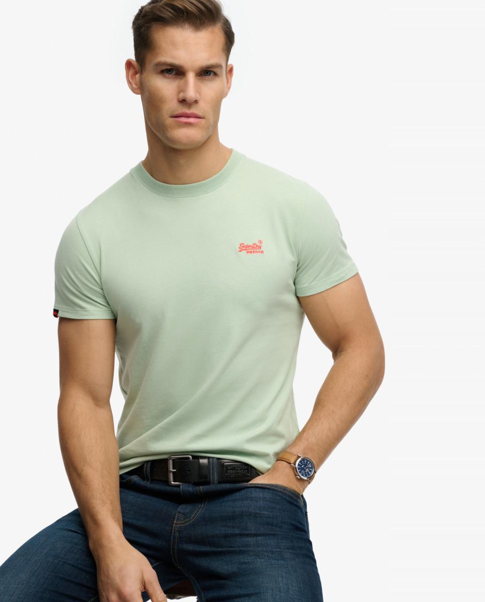 T-shirt Essential com Logótipo e em Algodão Orgânico Verde-claro-6