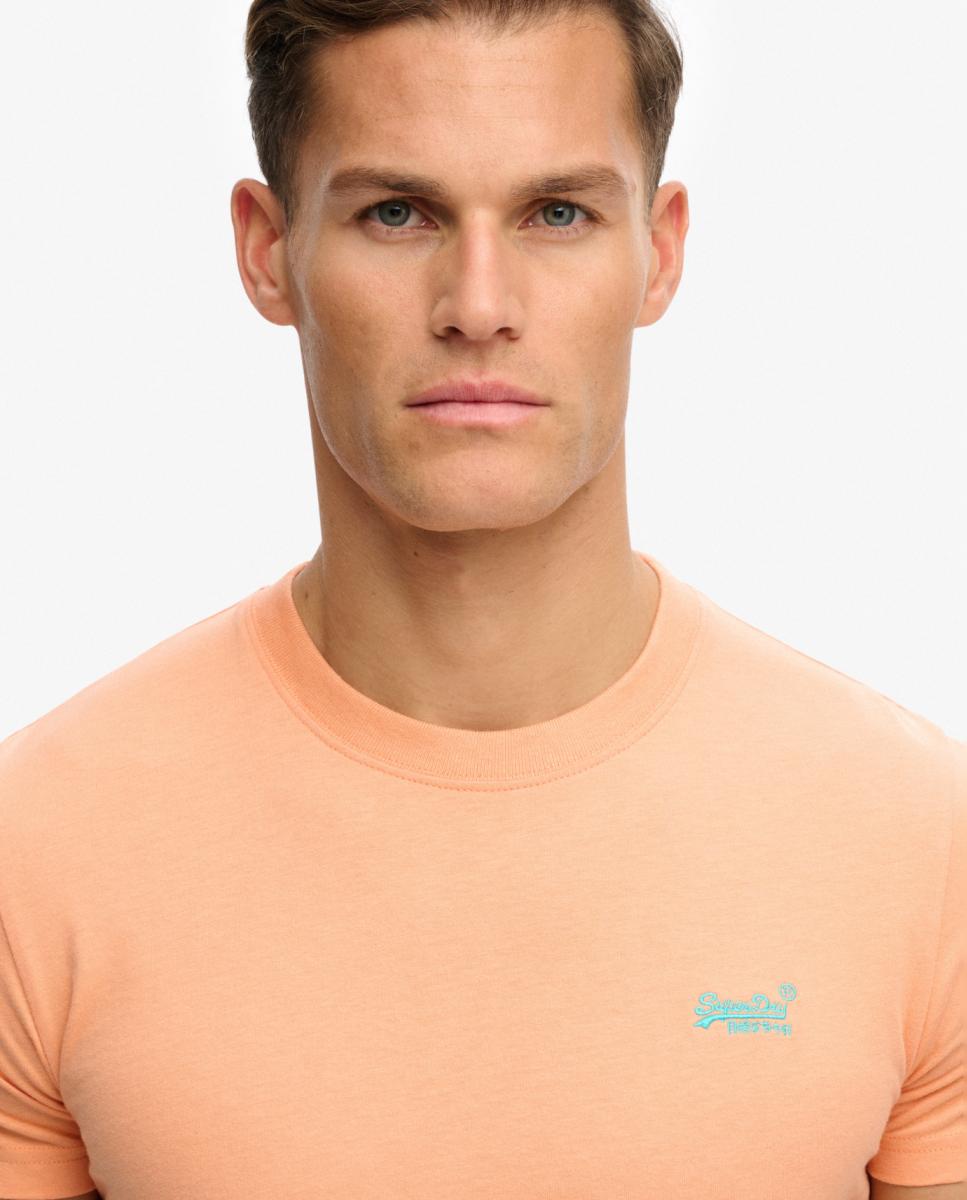 T-shirt Essential com Logótipo e em Algodão Orgânico Laranja-2