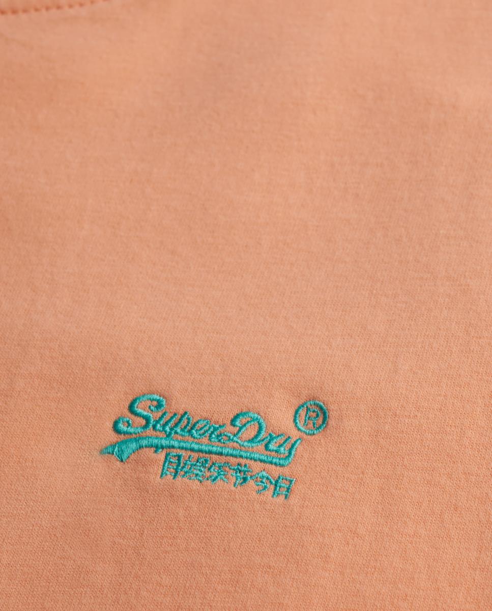 T-shirt Essential com Logótipo e em Algodão Orgânico Laranja-4