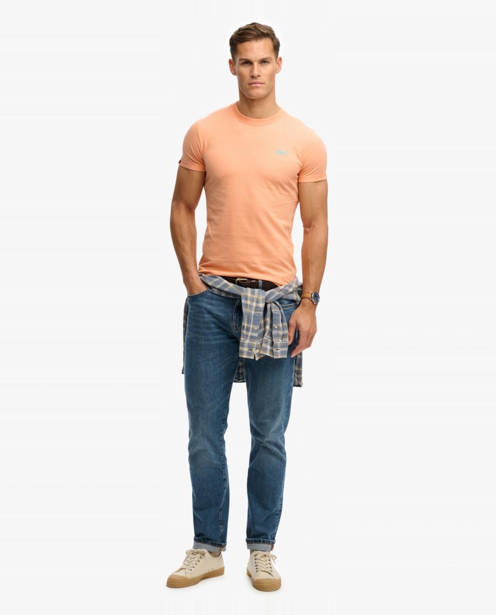 T-shirt Essential com Logótipo e em Algodão Orgânico Laranja-6