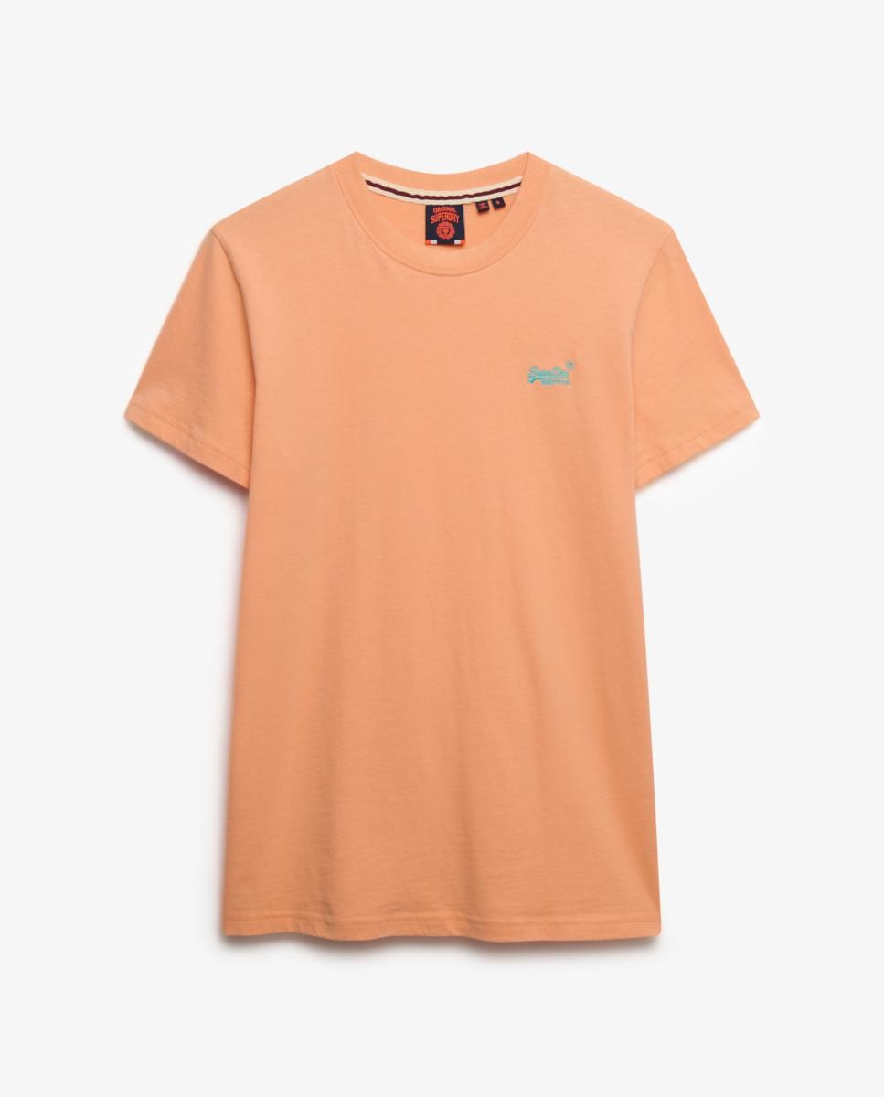 T-shirt Essential com Logótipo e em Algodão Orgânico Laranja-5