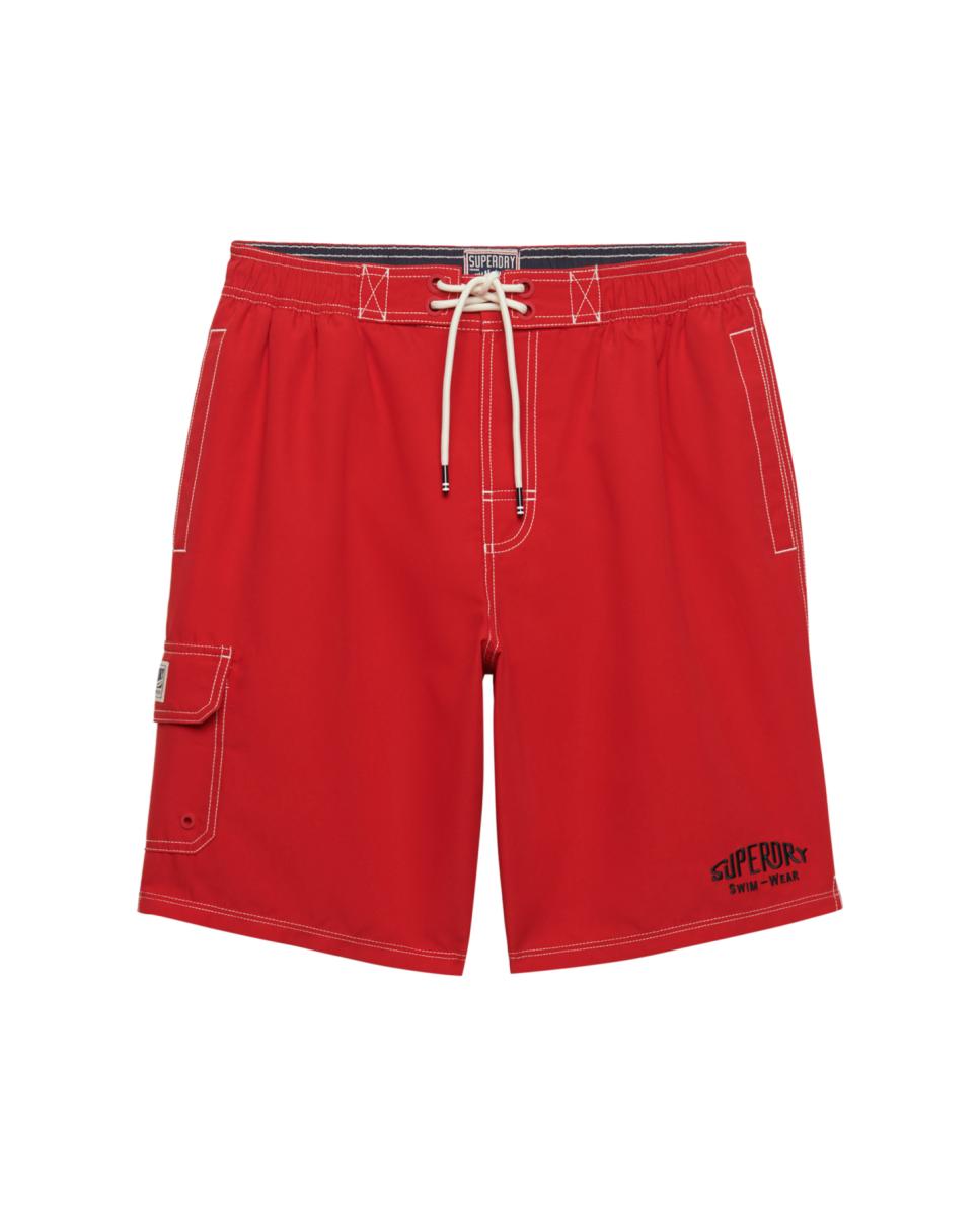 Calções de Banho Cargo Vermelho-6