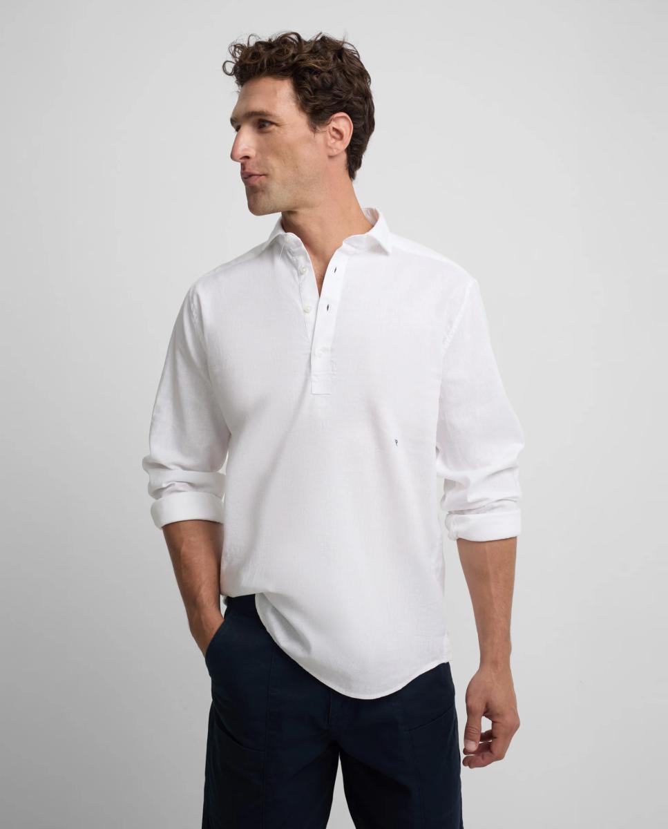 Silbon - Polera sport lino blanca.