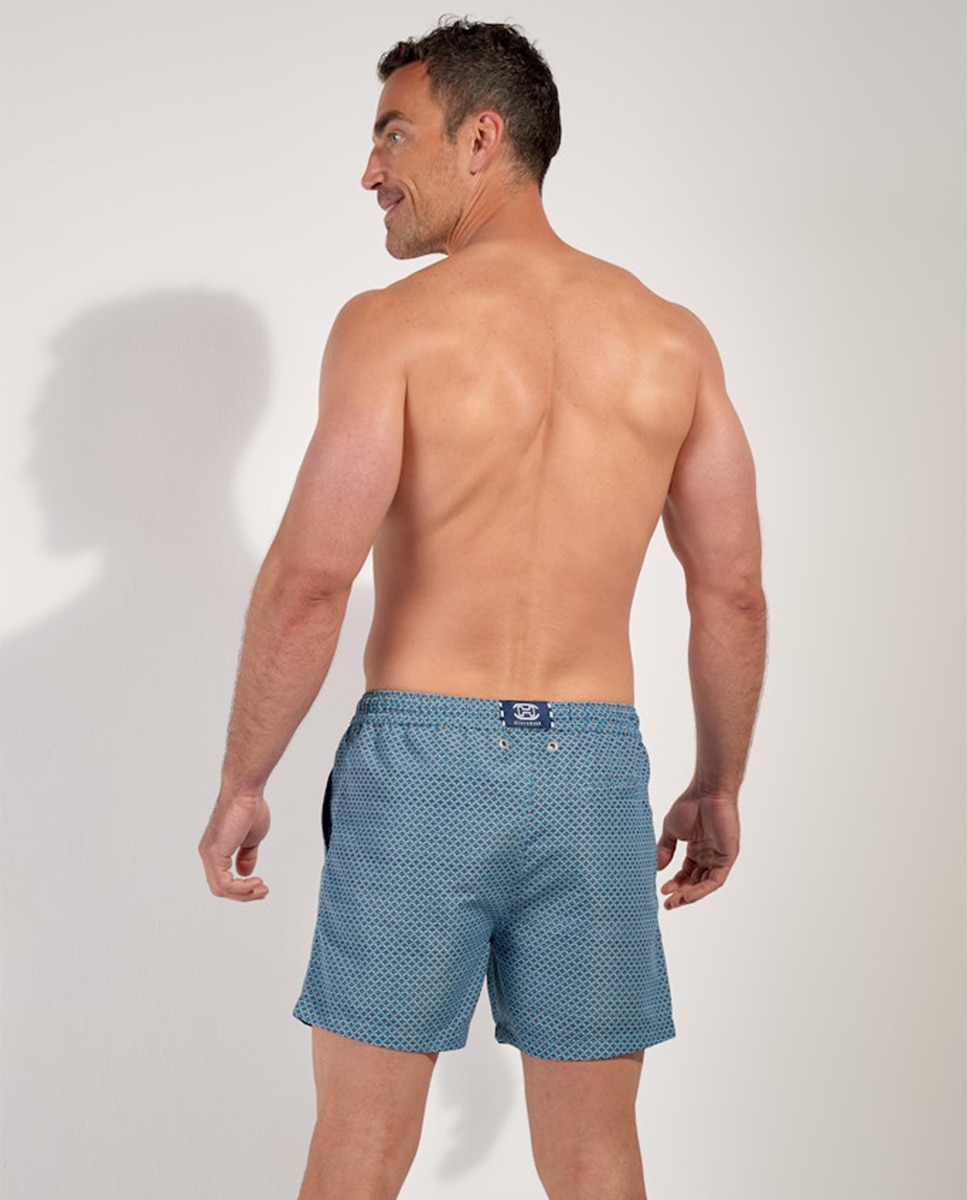 Calções de Banho Estampados - Azul Turquesa-2