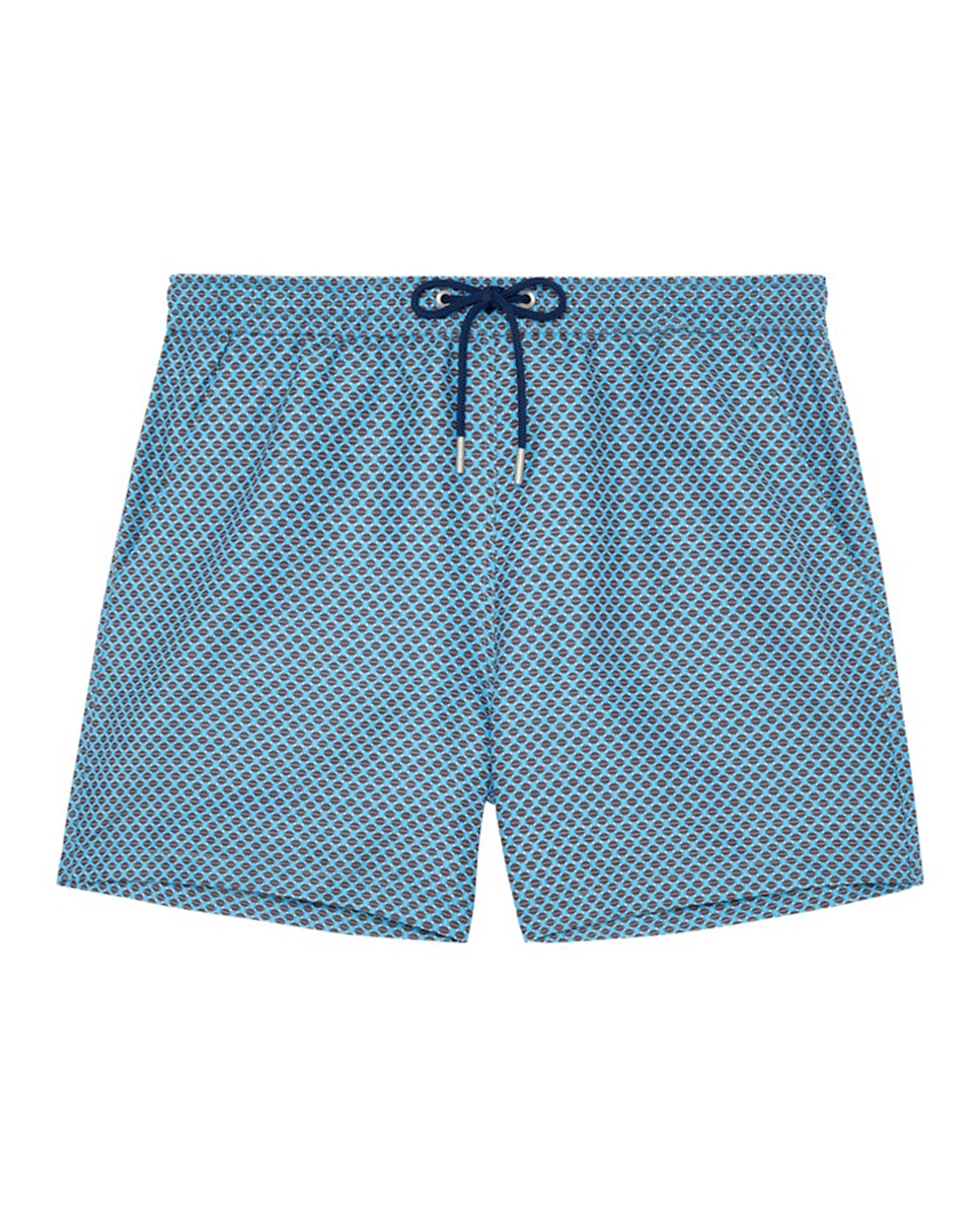 Calções de Banho Estampados - Azul Turquesa-5