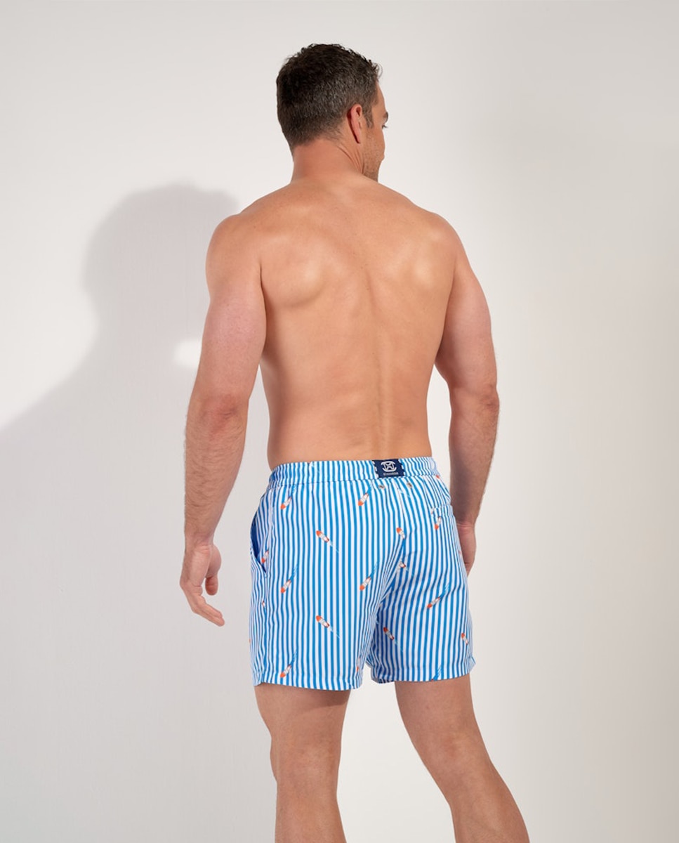 Calções de Banho Estampados - Azul Celeste-2
