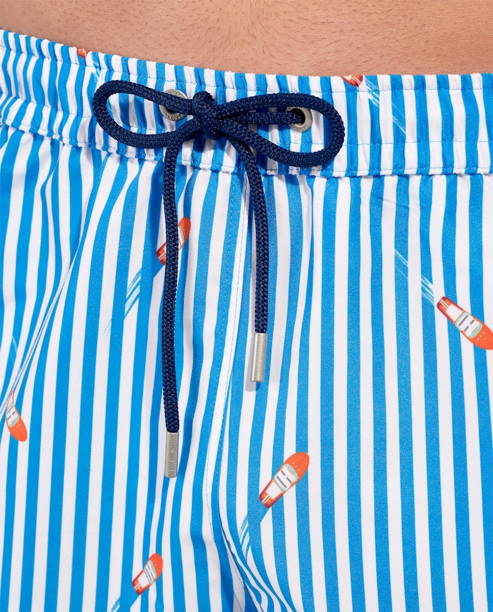 Calções de Banho Estampados - Azul Celeste-3
