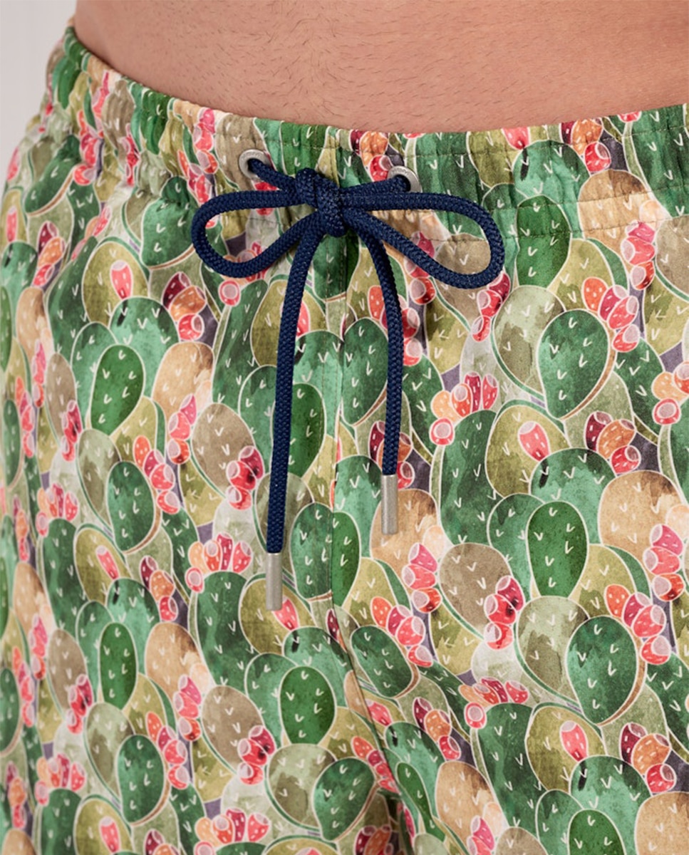 Calções de Banho com Estampado - Multicolor Verde-3