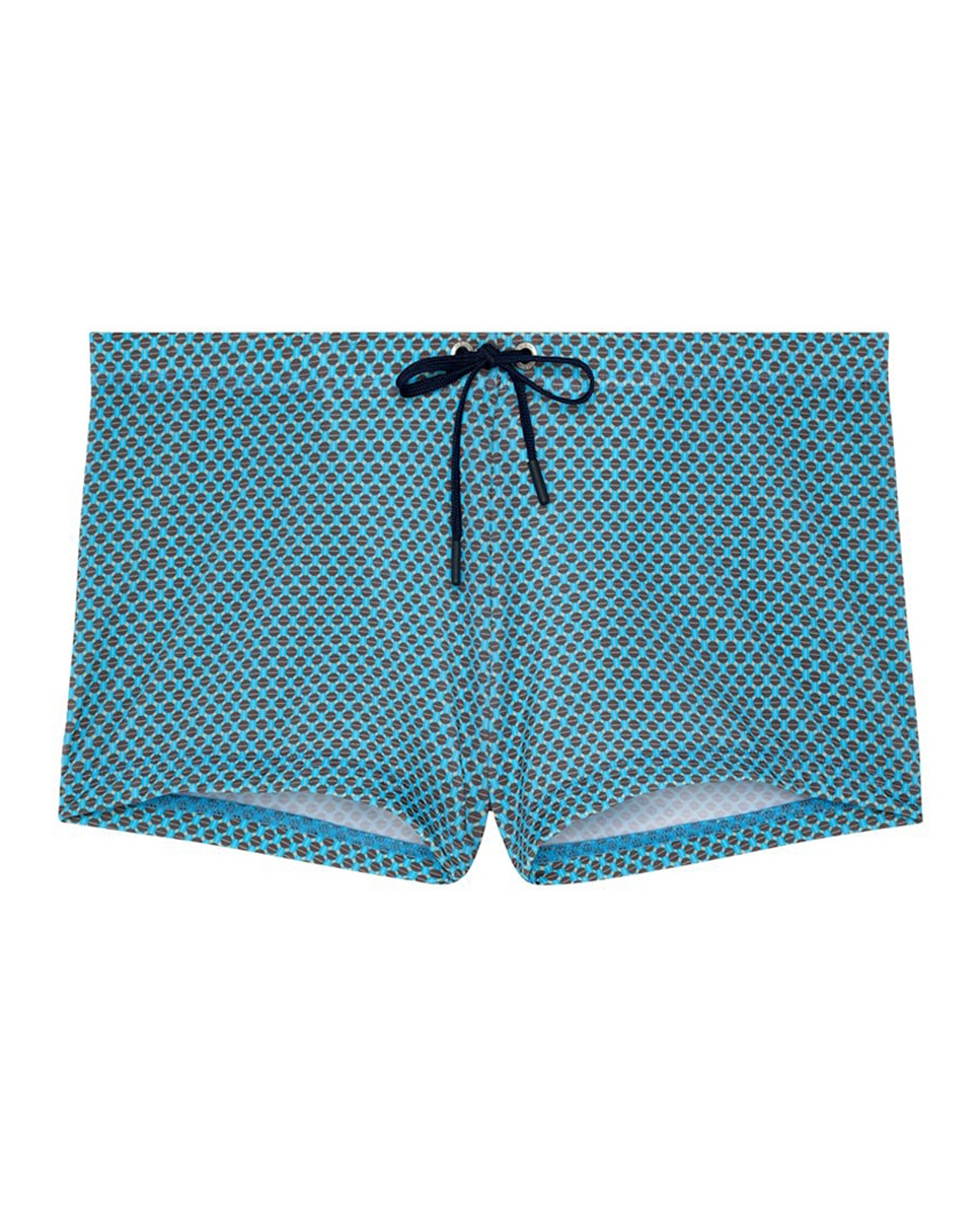Calções de Banho Estampados - Azul Turquesa-5