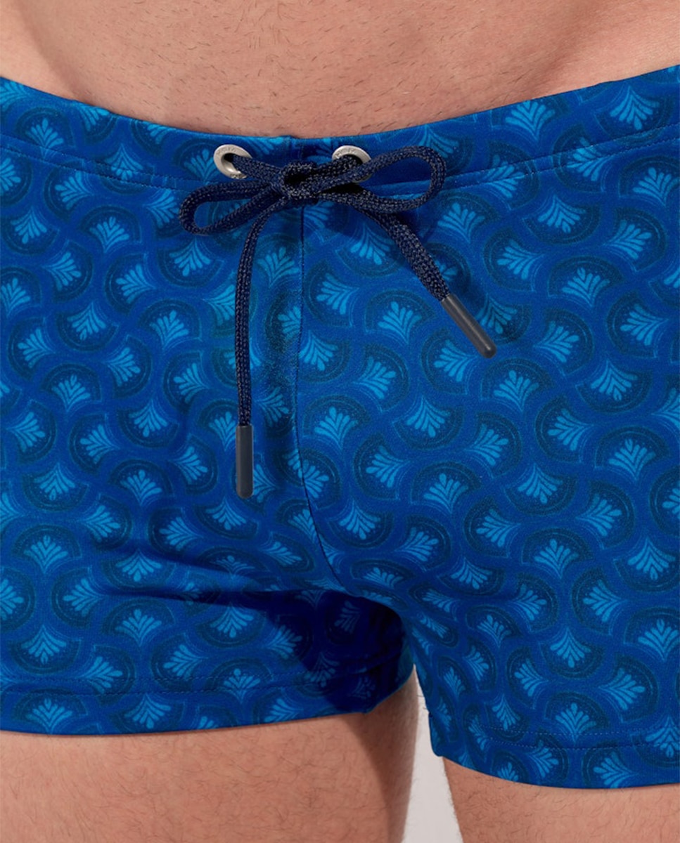 Calções de Banho Estampados - Azul Azul-marinho-3