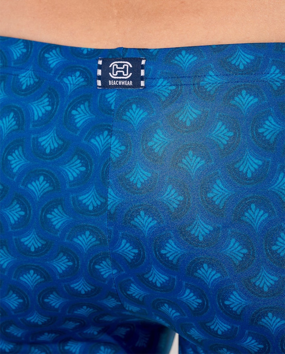 Calções de Banho Estampados - Azul Azul-marinho-4