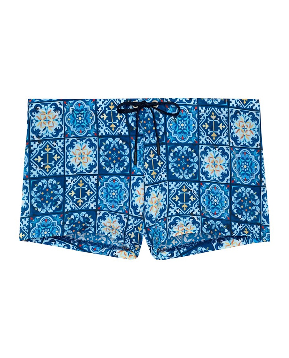 Calções de Banho Estampados - Azul Azul-marinho-5