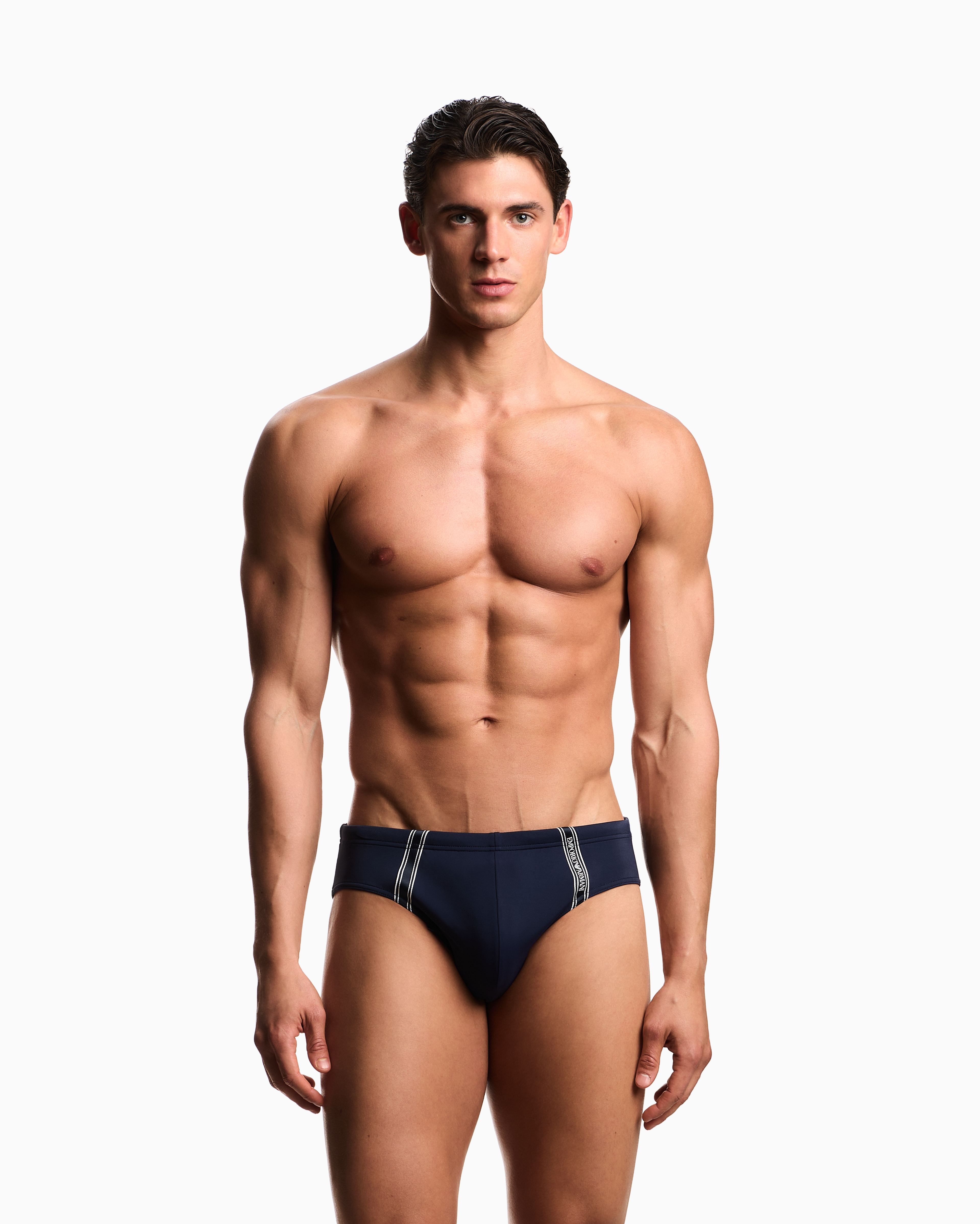Bañador slip Logo tape Emporio Armani de hombre - Azul Azul-1