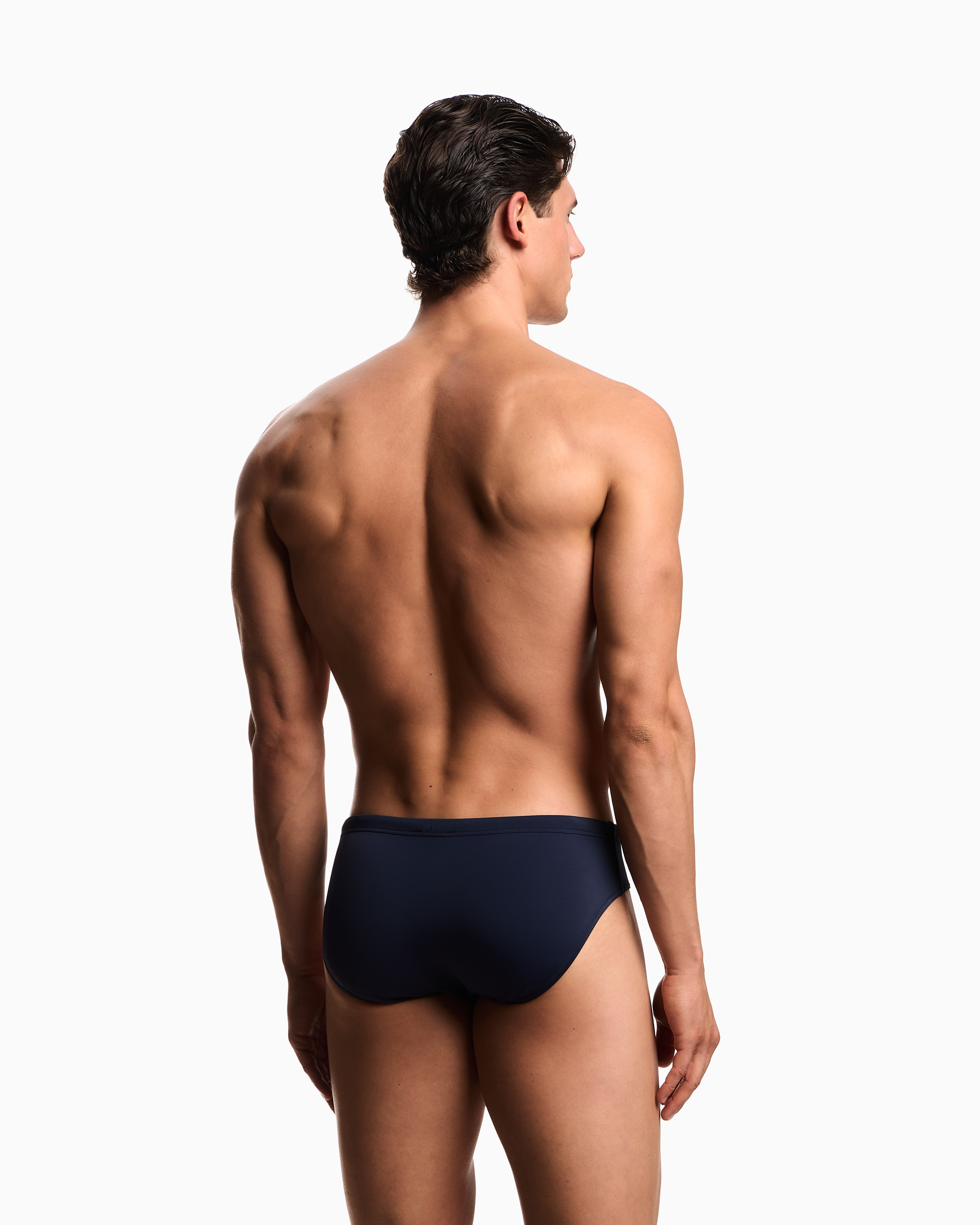 Bañador slip Logo tape Emporio Armani de hombre - Azul Azul-2