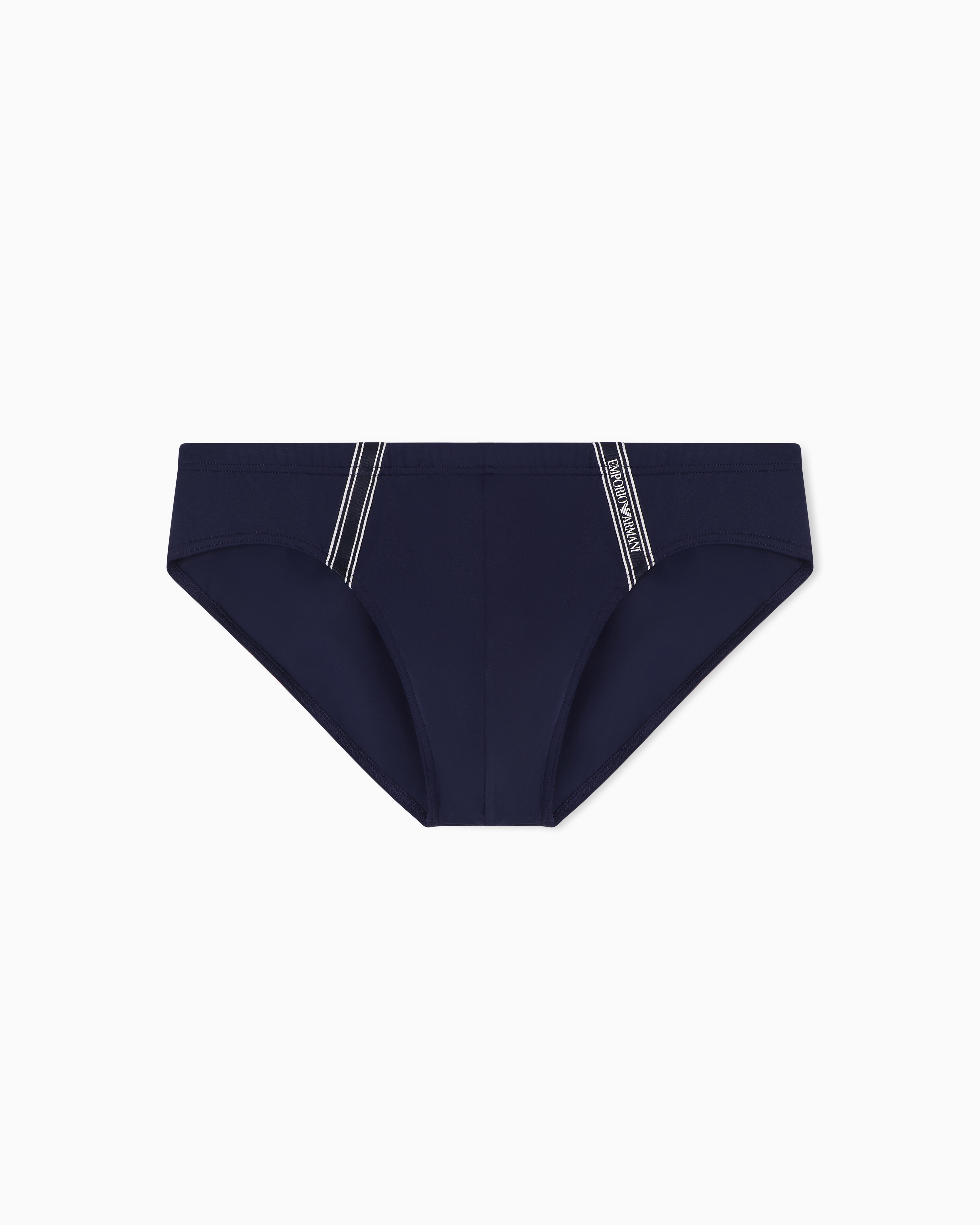 Bañador slip Logo tape Emporio Armani de hombre - Azul Azul-3
