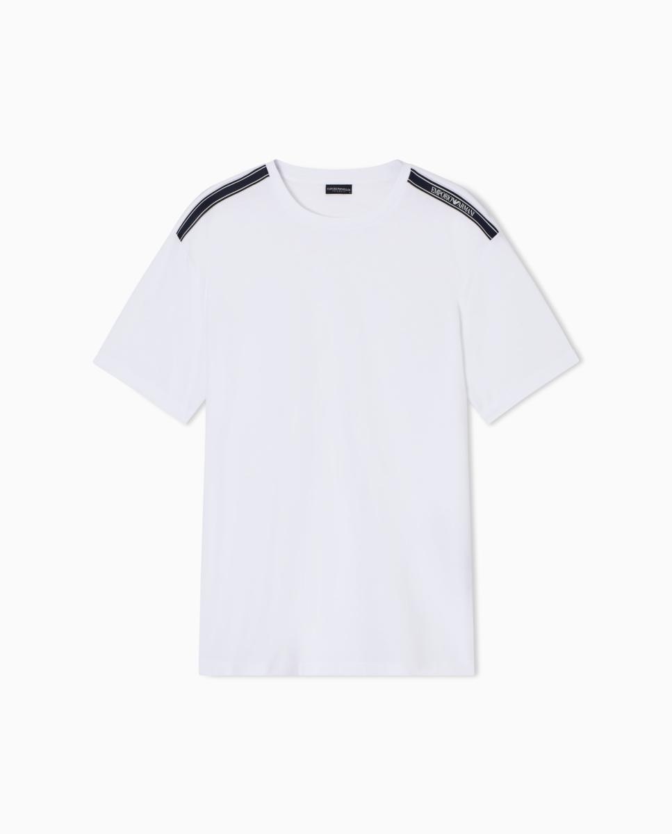 T-shirt com Logo Tape Branco-3