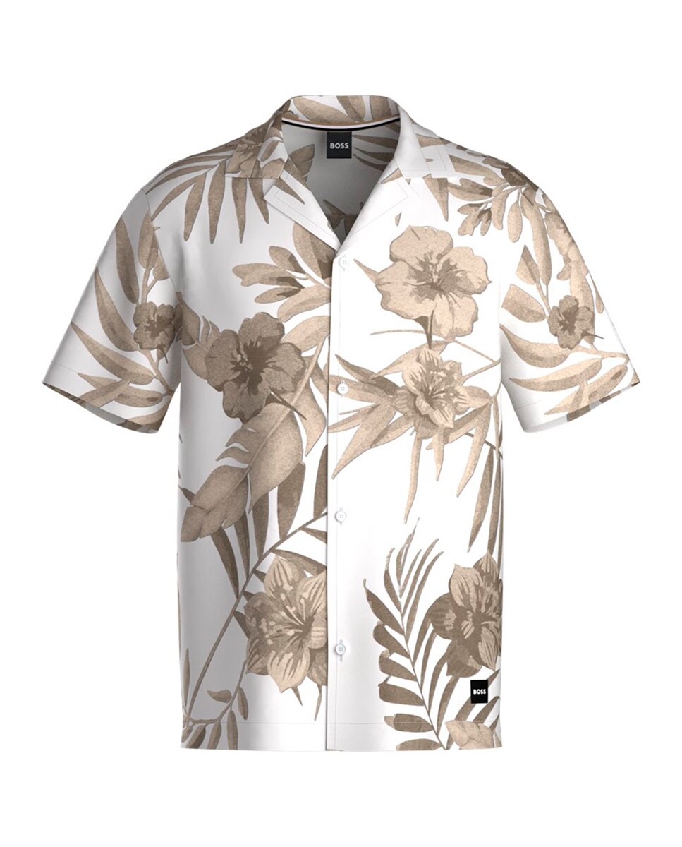 Camisa Manga Curta Creme-1